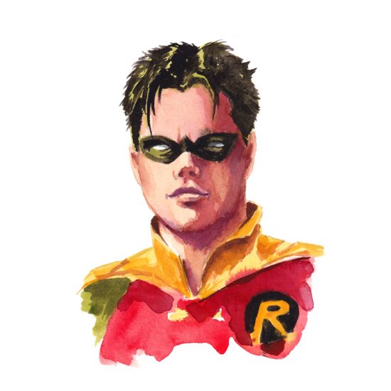 Robin Watercolor Bust